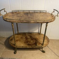 Antique Tea/Bar Cart On Wheels