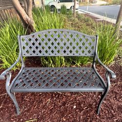 2-Person Cast Aluminum Garden Bench