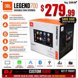 JBL Legend 700 Double Din 7" Touchscreen Stereo Wireless Apple Carplay Android Auto Bluetooth 16-Band EQ 🚨 Payment Options Available 🚨 No Credit Nee