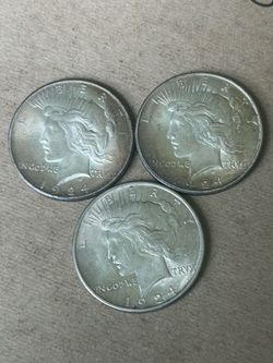 1924 Peace Silver Dollar Lot – 3 Beautiful 90% Silver U.S. Coins