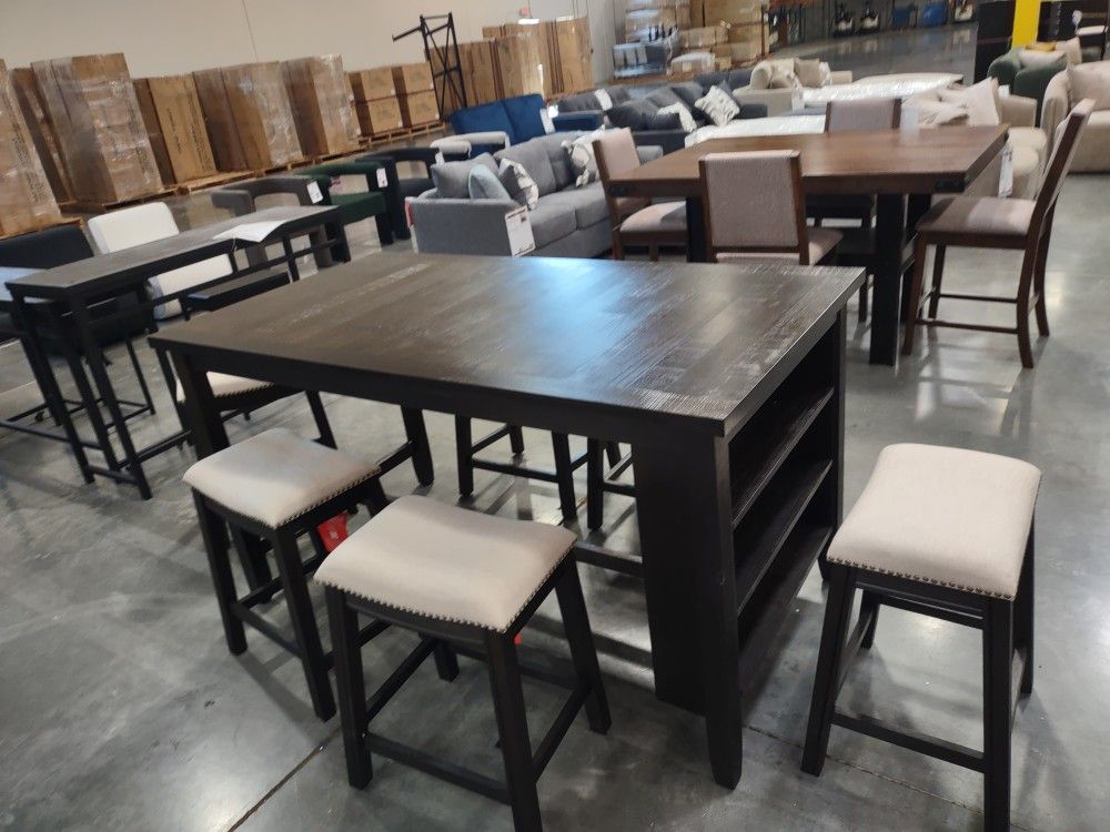 New Counter Height Dining Set With Table And Four Chairs