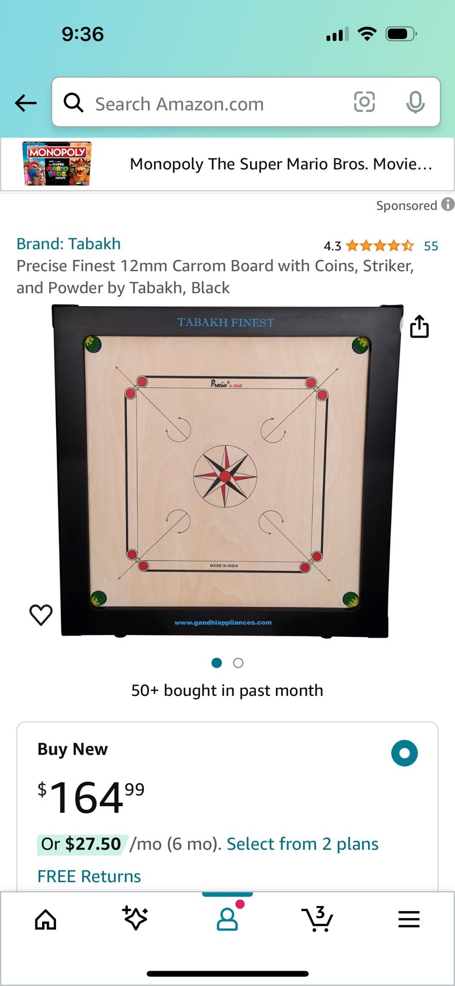 Full size carrom Board - New!