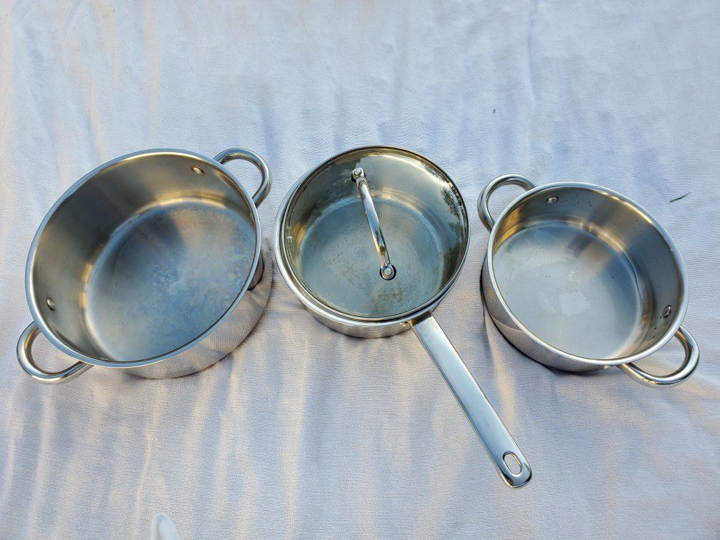 3 Chef's Mark cookware set (Stainless Steel and Cooper Bottom)