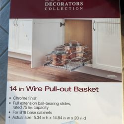 Home Decorators 14inch Chrome Wire Pull-out Basket Drawer