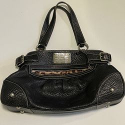 DOLCE & GABBANA Vintage Black Pebbled Leather MISS SILKY Medium Shoulder Bag