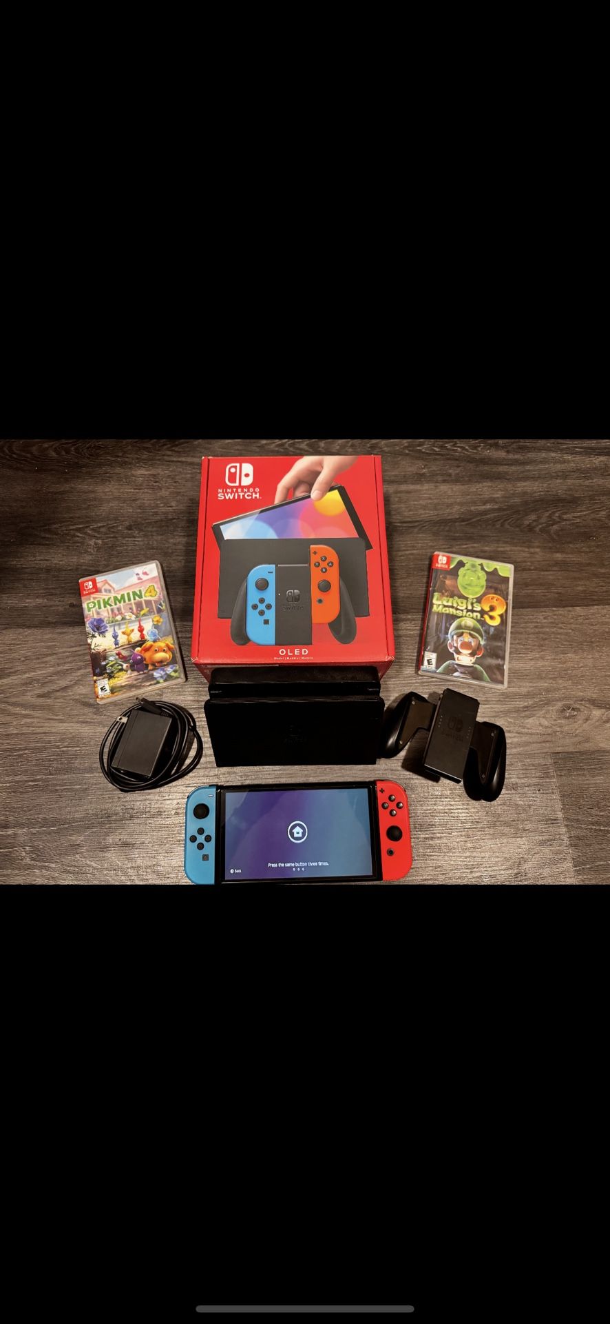 Nintendo Switch Oled With Games And Box