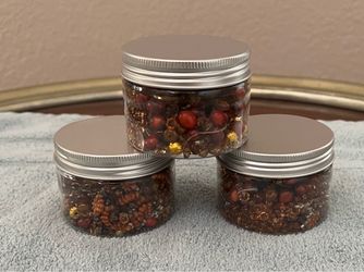 Mixed Beads in Small Clear Jars Set of 3