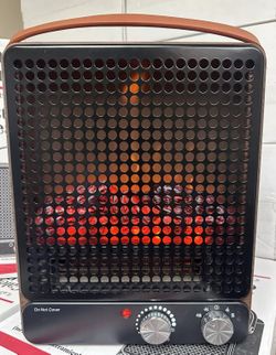 *Retro Portable Fireplace Ceramic Electric Heater 1500W- Dark Walnut Refurbished