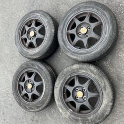 4 — 185/60r14 4x100 4x3.94 Stock Mazda Miata NA M edition Xa Xb Echo Wheels Rims Tires !!!