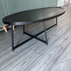 Oval Black Wood Coffee table 