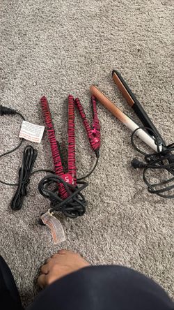 three flat irons, straightener