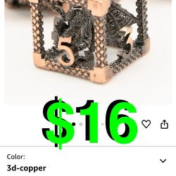 D&D Dice, Dungeons and Dragons Metal Dice Set of 7PC, DND Dice Role Playing D and D Starter Dice for RPG MTG Table Board Games Pathfinder Wa