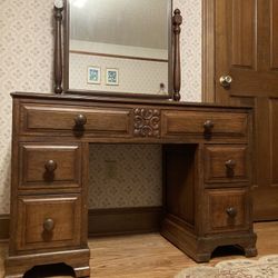 Antique Vanity with Mirror