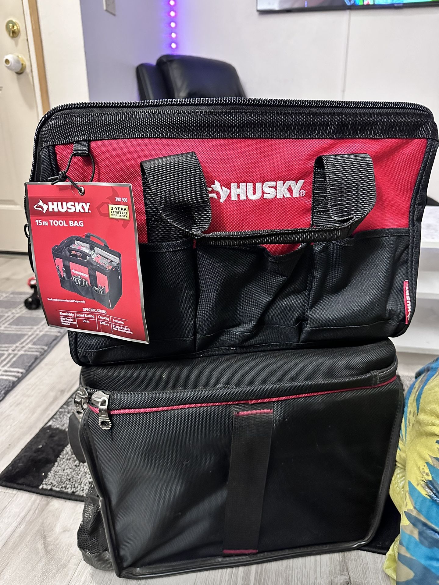 Husky 15 in tool bag + 16in Pro mobile office organizer