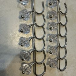 Shower Curtain Hook Rings Crystal Clear Spheres (12 )