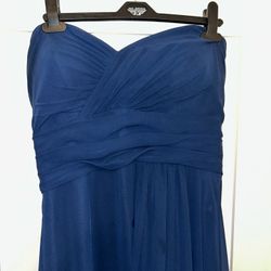Blue Formal Dress, Strapless