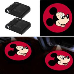 2 Wireless Universal Battery Mickey Mouse Car Door Projector Lights 