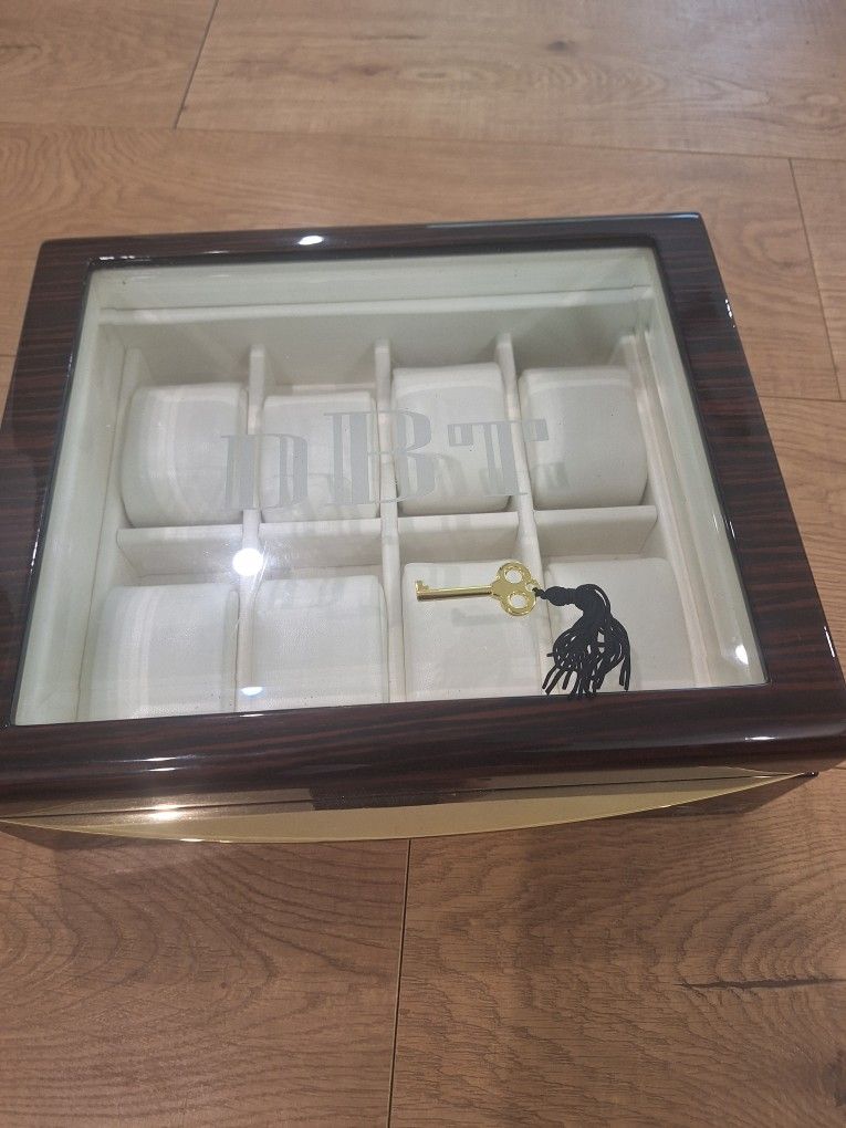 Volta 8-Watch Ebony Wood Case Box 11”x10.5”x4”