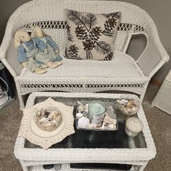 Wicker Chair And Table 