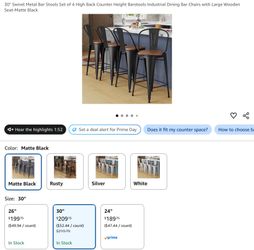 30" metal counter height bar stools set of 4