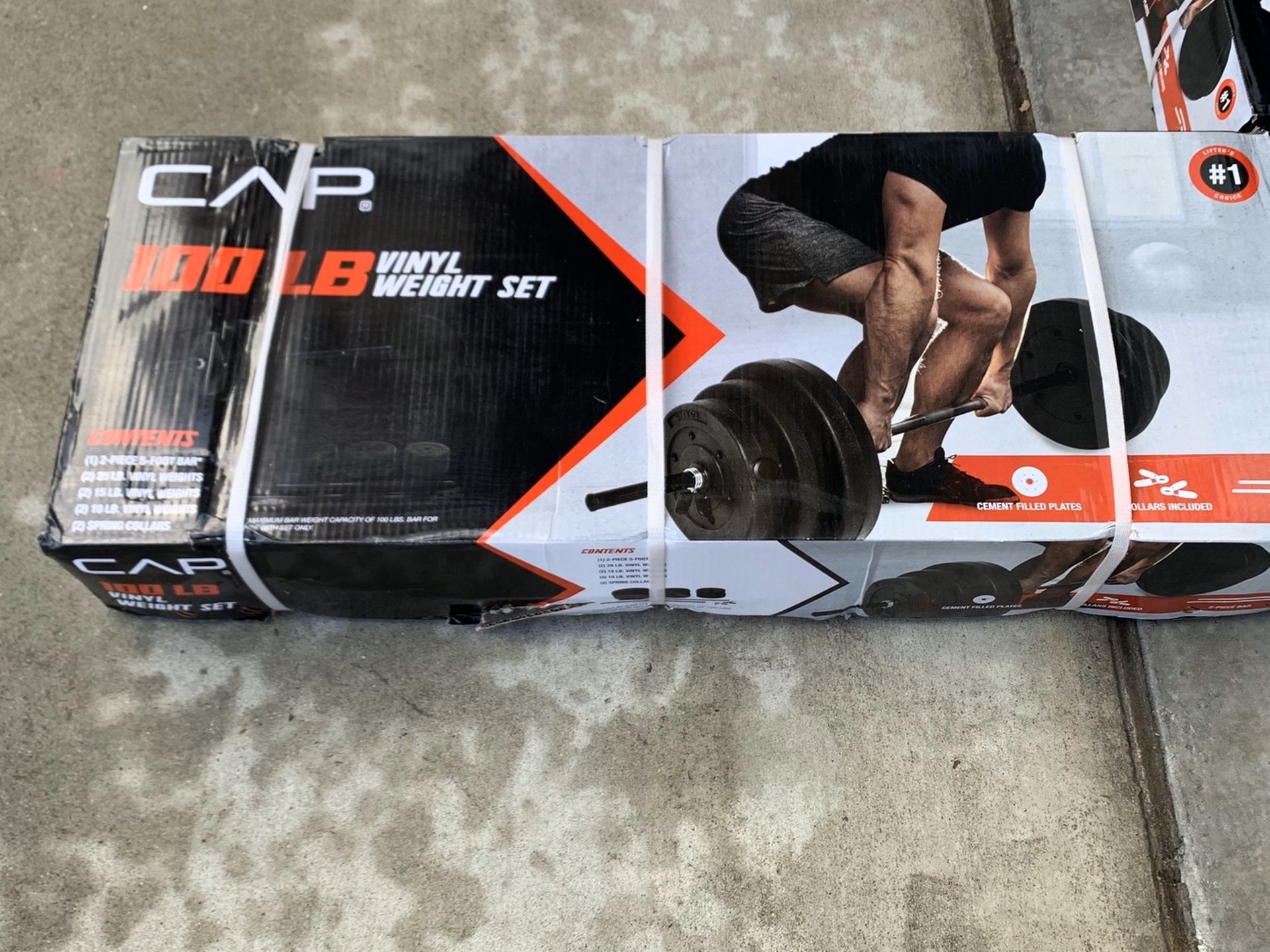 CAP 100lb barbell weight set