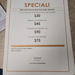 Dee & Tee In And Out Service 