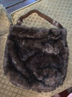 Bath and Body Works faux fur body bag