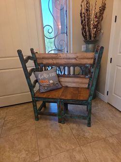 Rustic southwest style chair bench