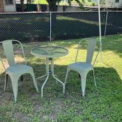 3pc Metal/ Glass Patio-Bistro Set