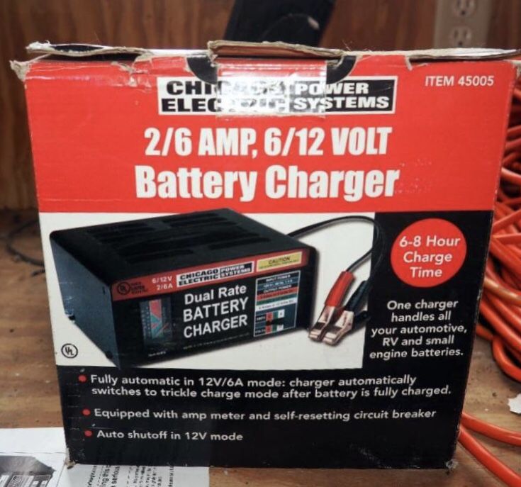 New In Box (never used) Chicago Electric Battery Charger Model #: 45005