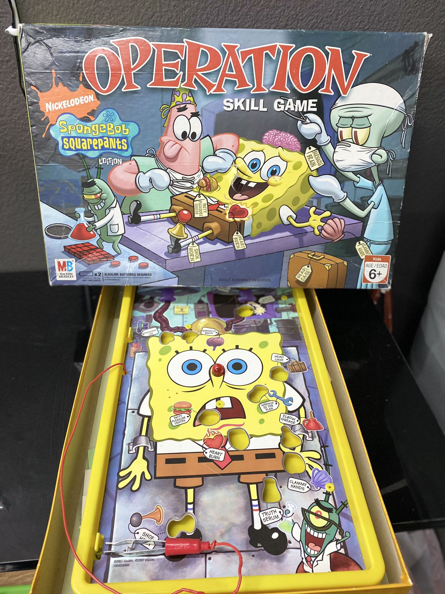 Operation Spongebob Squarepants Skill Game Nickelodeon Board Game 99% COMPLETE