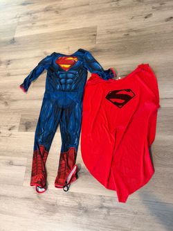 Boys Superman Muscle Costume + Cape – Size Small