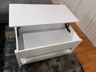 Modern white lift up coffee table