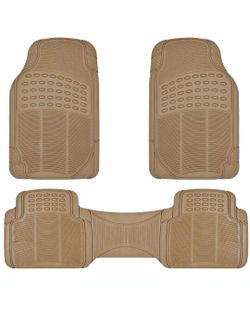 Beige 3Pieces set Heavy-Duty PVC Mats.