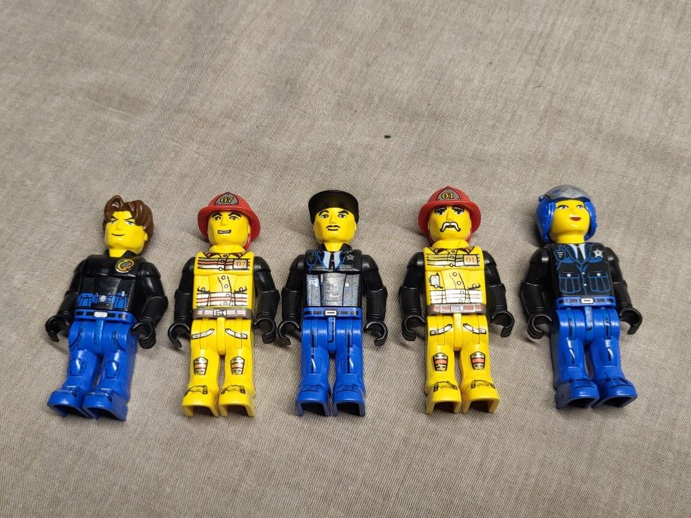 Lot of 5 Lego Juniors Jack Stone Fireman Police Minifigures