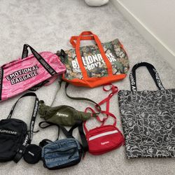 Supreme, Bape, BBC, Assholes Live Forever Bags
