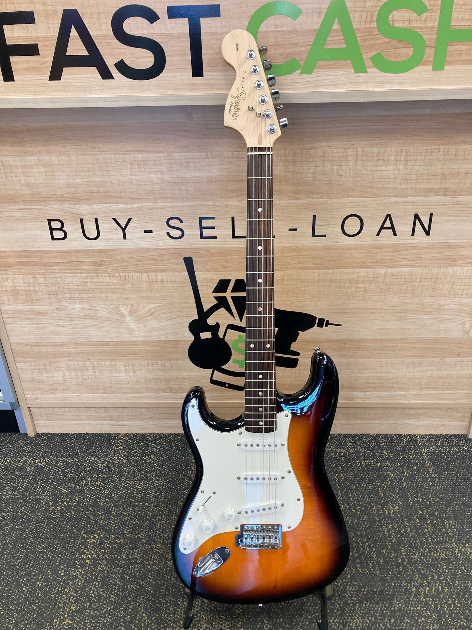 FENDER Squier Affinity Stratocaster Brown Sunburst Left Handed Electric Guitar