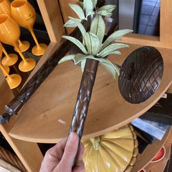 Two Rare Palm Tree Candle Holders 