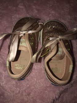 Pink sparkly size 3 baby girl keds