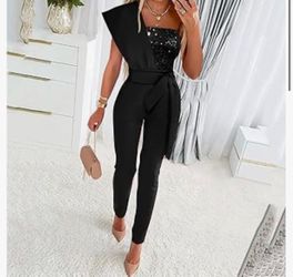 Jumpsuit Sequin Jumpsuit Women Jumpsuit Patchwork Bodycon Bodycon Evening Dinner Elegant Playsuit Disco Jumpsuit