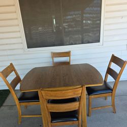 Beautiful all solid wood drop leaf dinning table