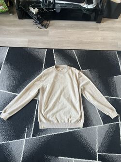  SHEIN Basic Fine Knit Crewneck Sweater Light Tan Beige Men's