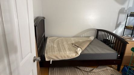 Full size bed frame and box spring