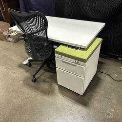 48x30 Haworth Standing Desk! Electric Height Adjustable Table! We Also Have Monitor Arms And File Cabs!