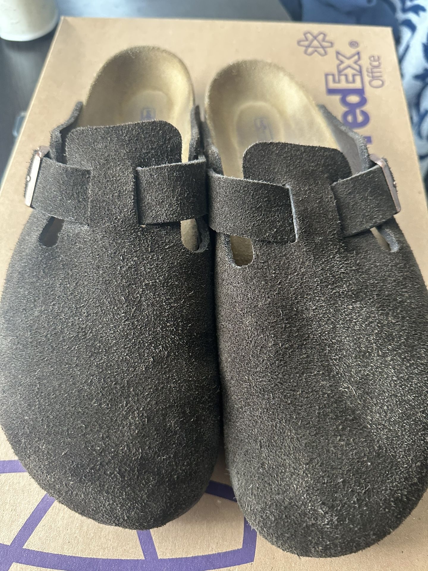 Brown Birk Boston Clogs