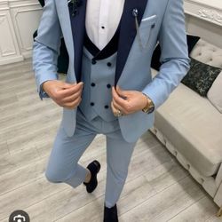 New SKY BLUE Prom Or Wedding Suit 