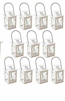 Kate Aspen Decorative Lanterns - Set Of 11- Luminous Distressed Metal Lantern Candle Holders For Wedding, Home Decor And Party - 4.5" H (6.5" H With