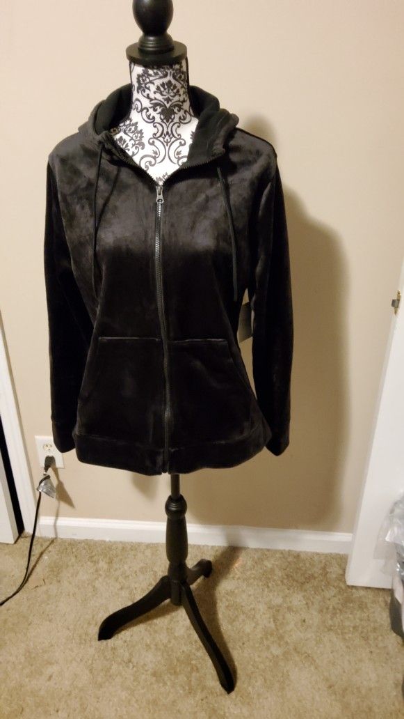 Time and Tru Velour Hoodie Jacket Size Medium