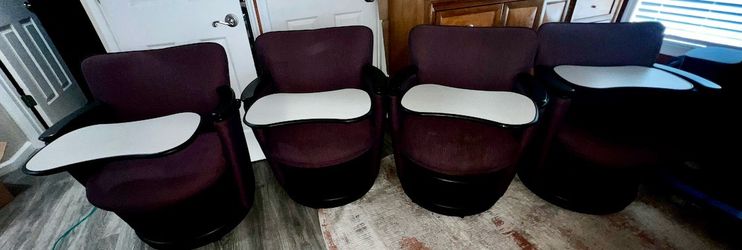 Set of 4 Steelcase Braylon Migration Mobile Chairs for Home Theater or Office