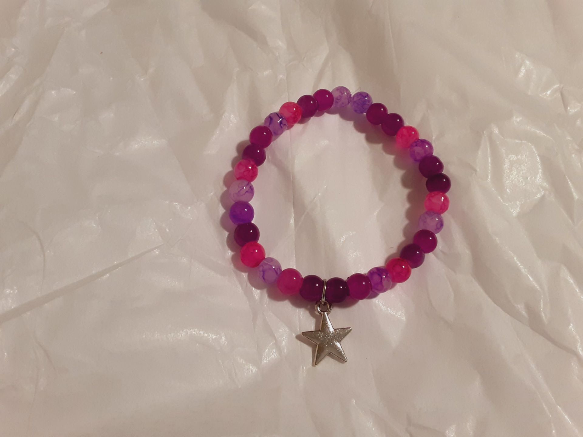 Glass bead bracelet